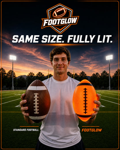 FootGlow is the same size as a standard football