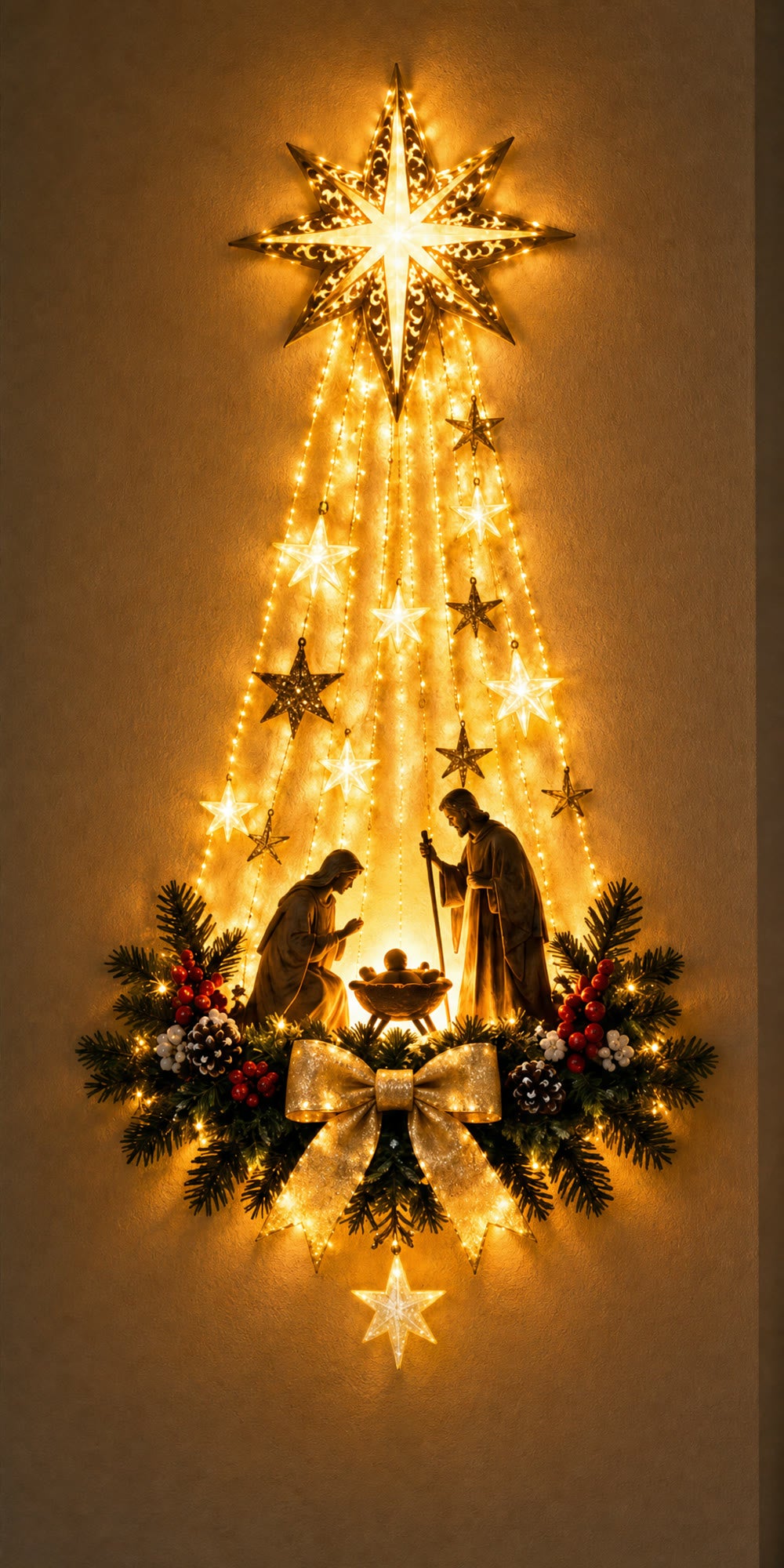 Star of Grace lighted nativity wall decor