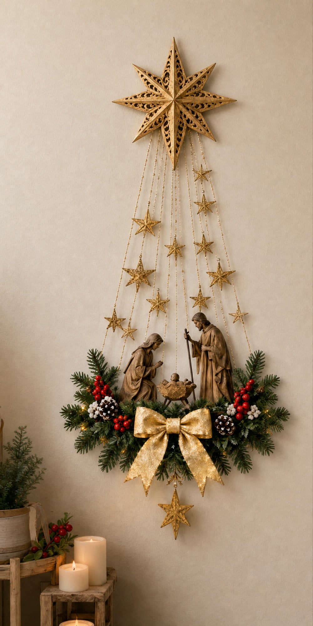 Star of Grace lighted nativity wall decor