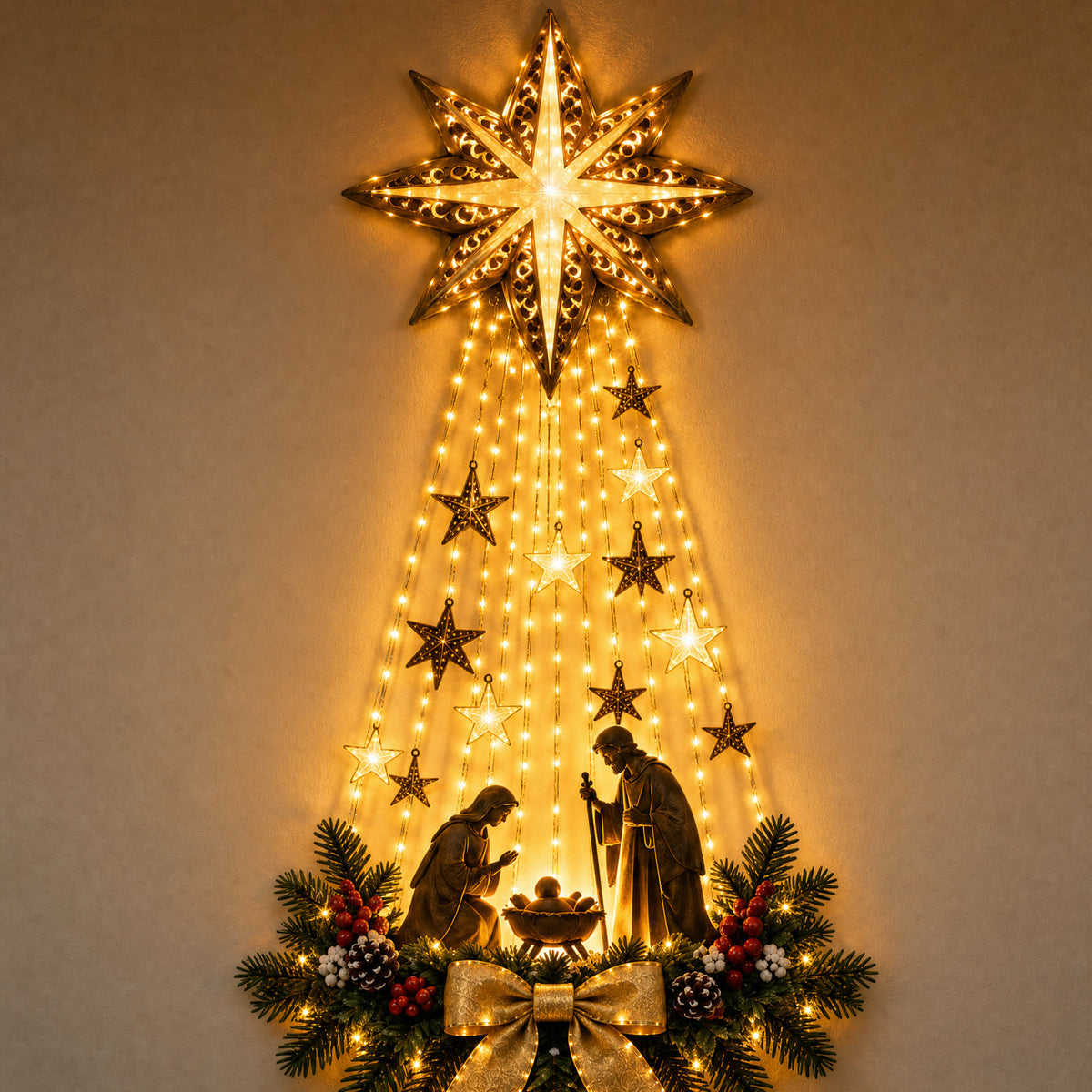 Star of Grace lighted nativity wall decor