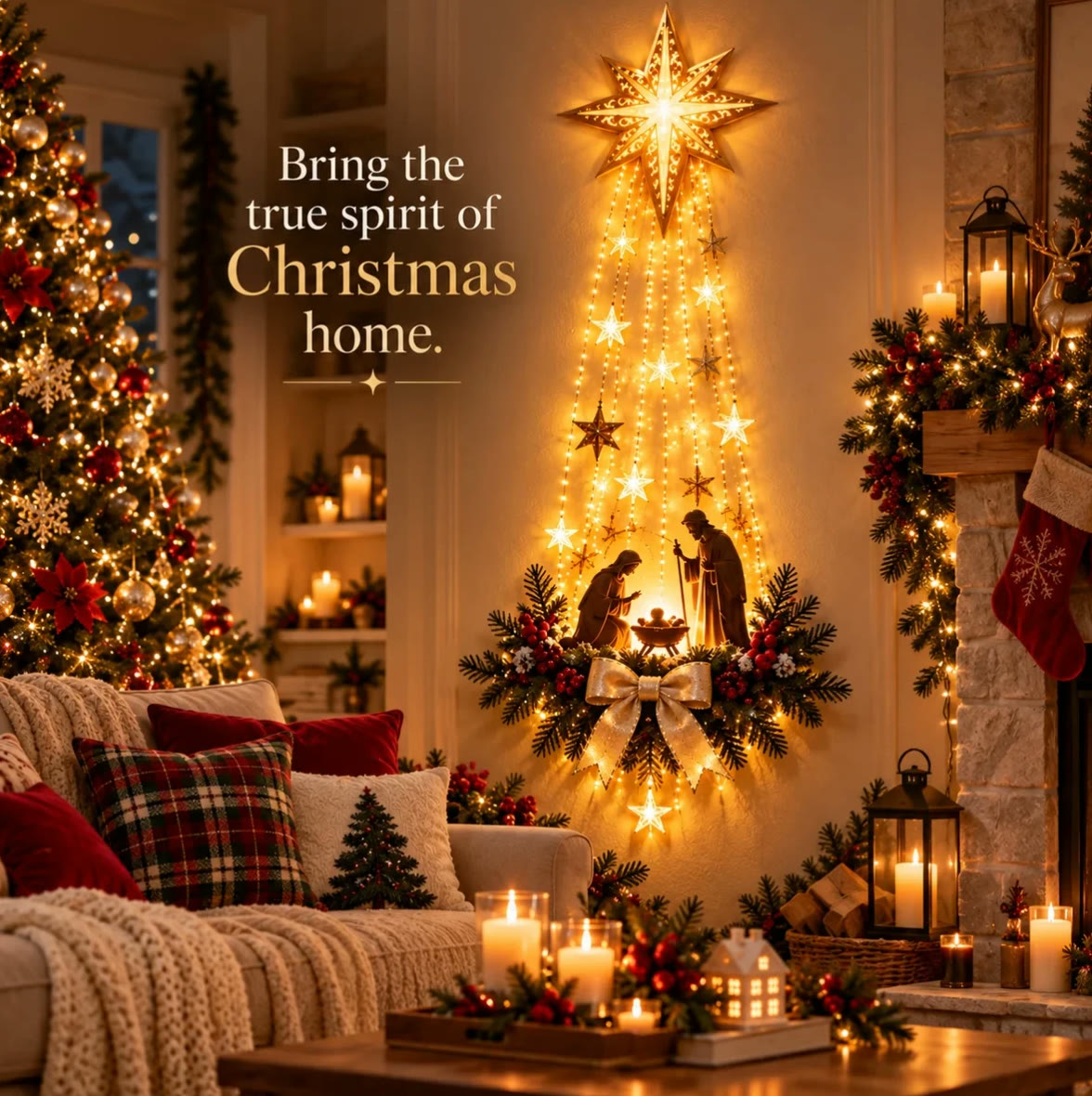 Star of Grace lighted nativity wall decor