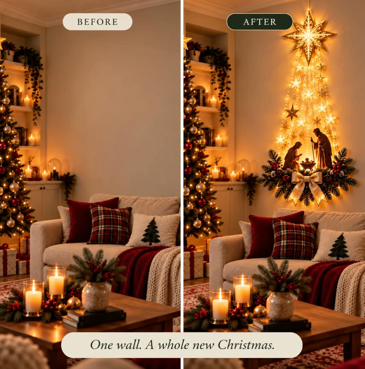 Star of Grace lighted nativity wall decor