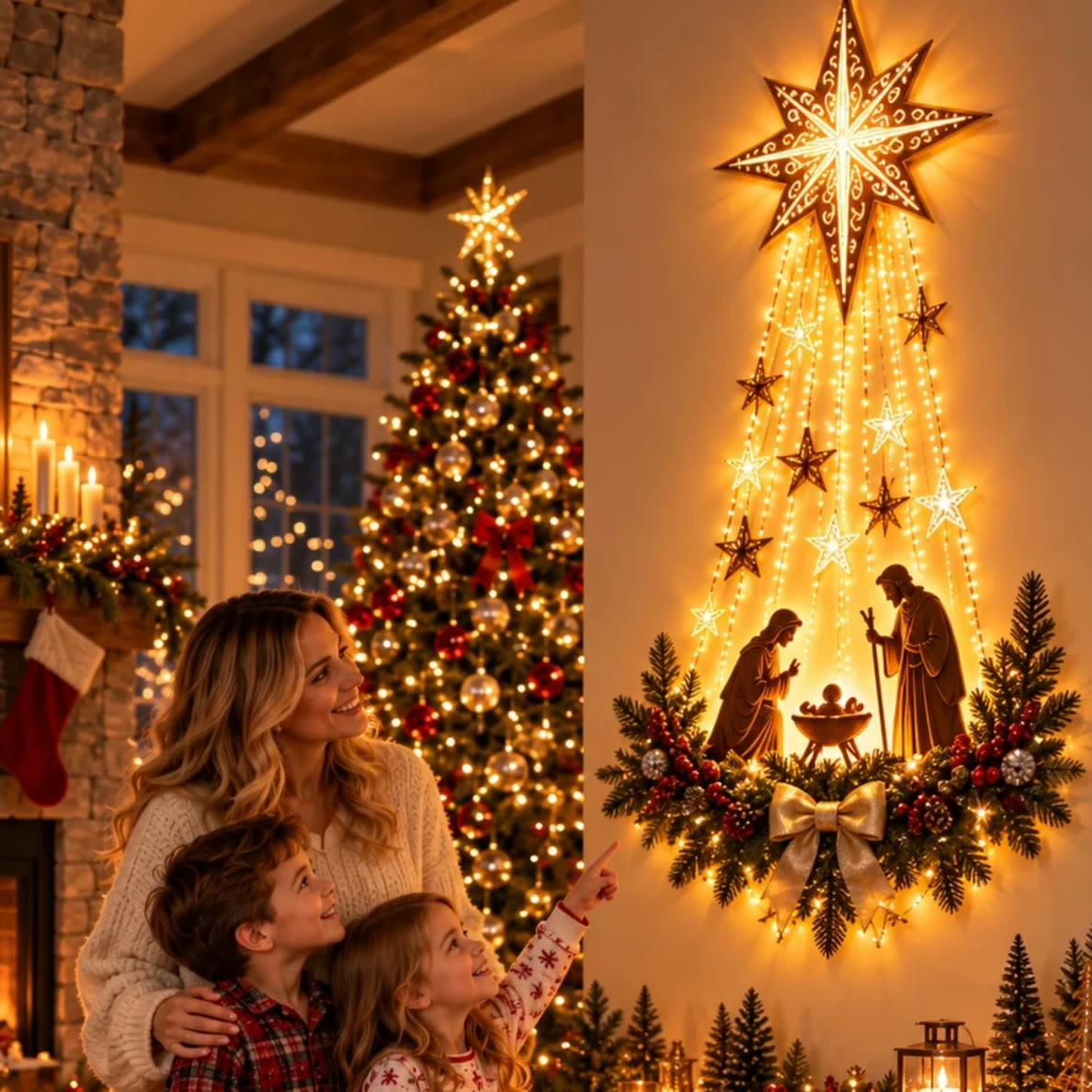 Star of Grace lighted nativity wall decor