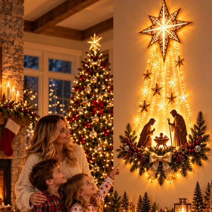 Star of Grace lighted nativity wall decor